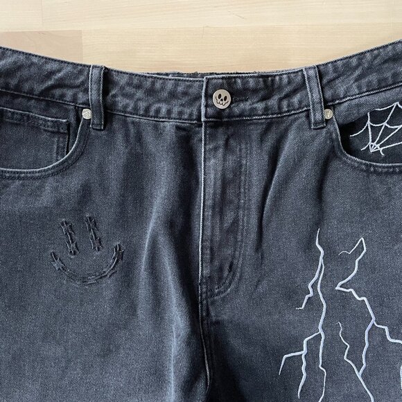Cool Shirtz Cold Ones Very Cool The Spooky Denim Screenprint Black Jeans *READ* - Picture 4 of 10